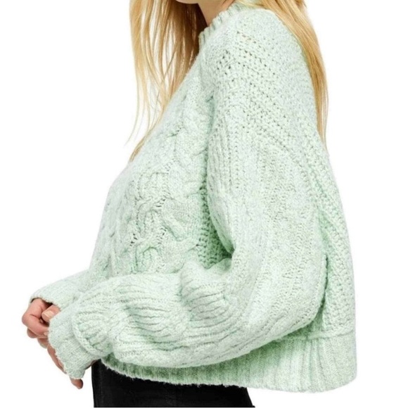 Free People Merry Go Round Crop Sweater Turtleneck #V00 - Picture 3 of 8
